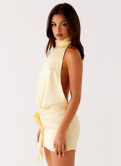 Birdie Halterneck Mini Dress - Yellow