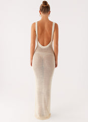 Beach House Crochet Maxi Dress - White