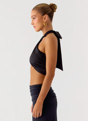 Coletta Wrap Top - Black
