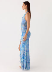 Last Sequence Maxi Dress - Aqua Paisley