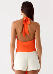 Right Back Halter Top - Orange