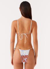 Ryland Bead Bikini Top - Bloom Wave Print