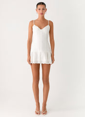 Sync Love Broderie Mini Dress - White