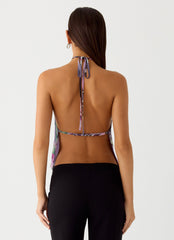 Twisted Love Halter Top - Ombre Floral Affair