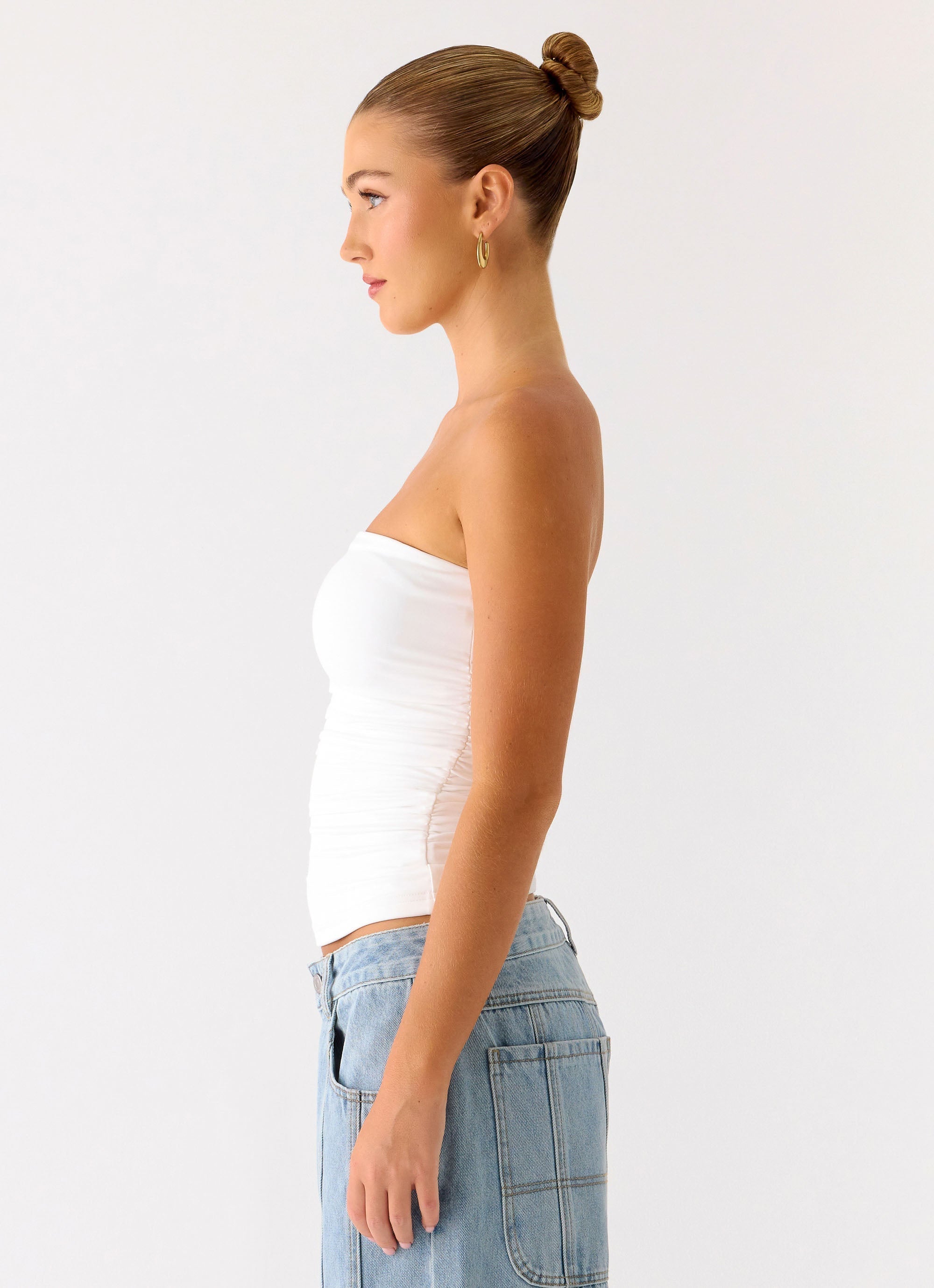 Adrienna Strapless Top - White