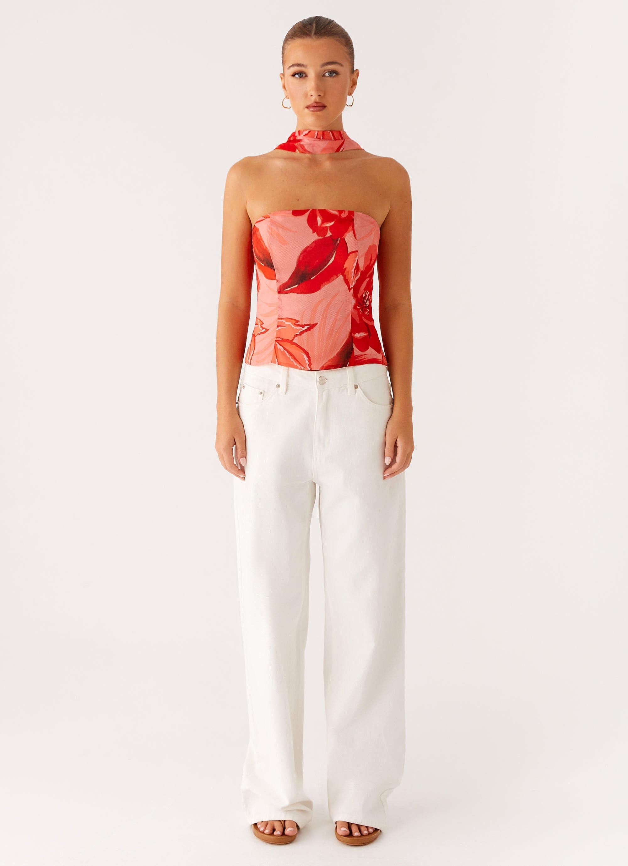 Anais Scarf Top - Sicily Sunset Print