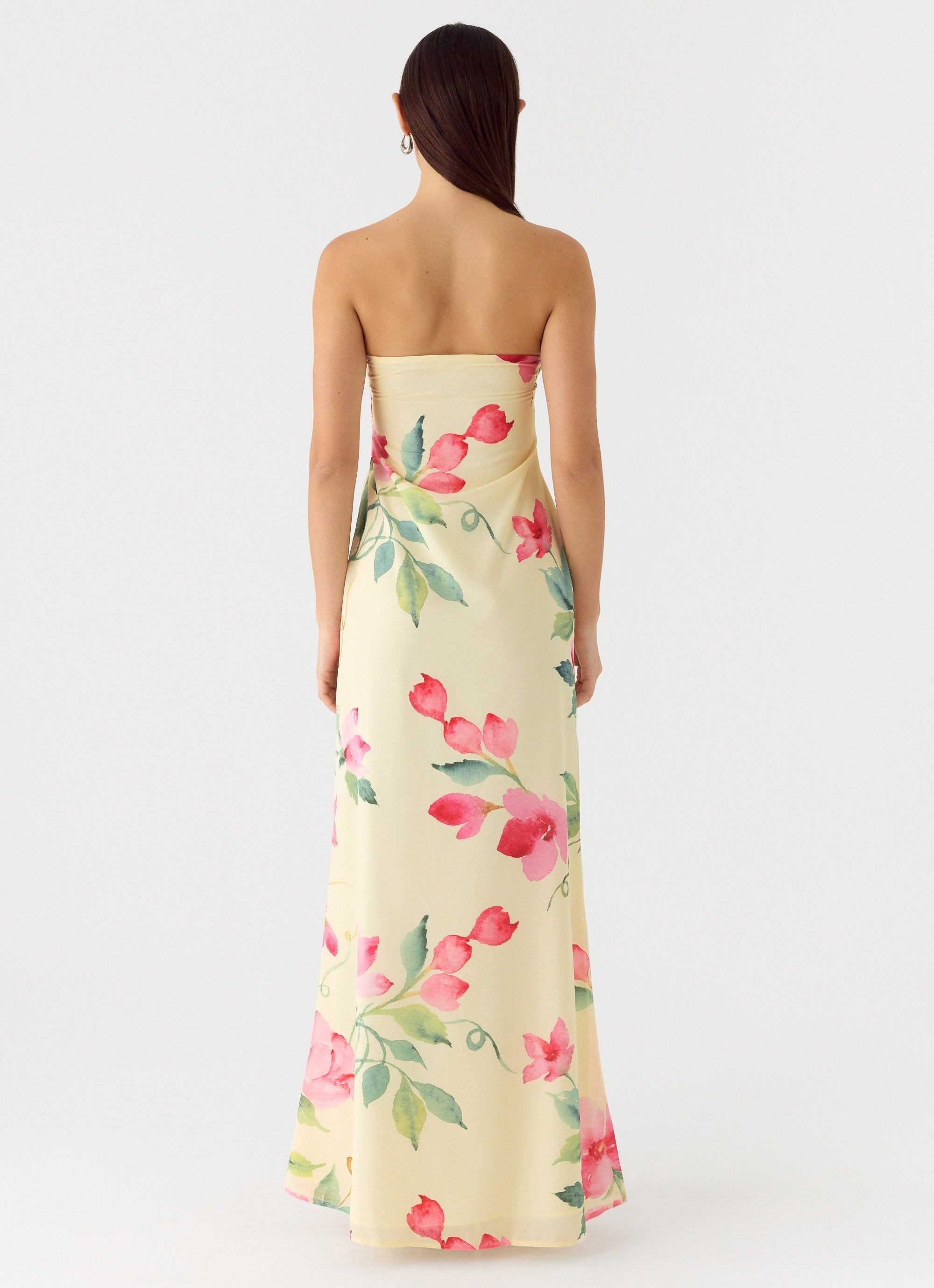 Bronte Strapless Maxi Dress - Lemon Soleil