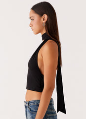 Chrysta Halterneck Top - Black