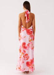 Diablo Backless Maxi Dress - Blushing Blossom
