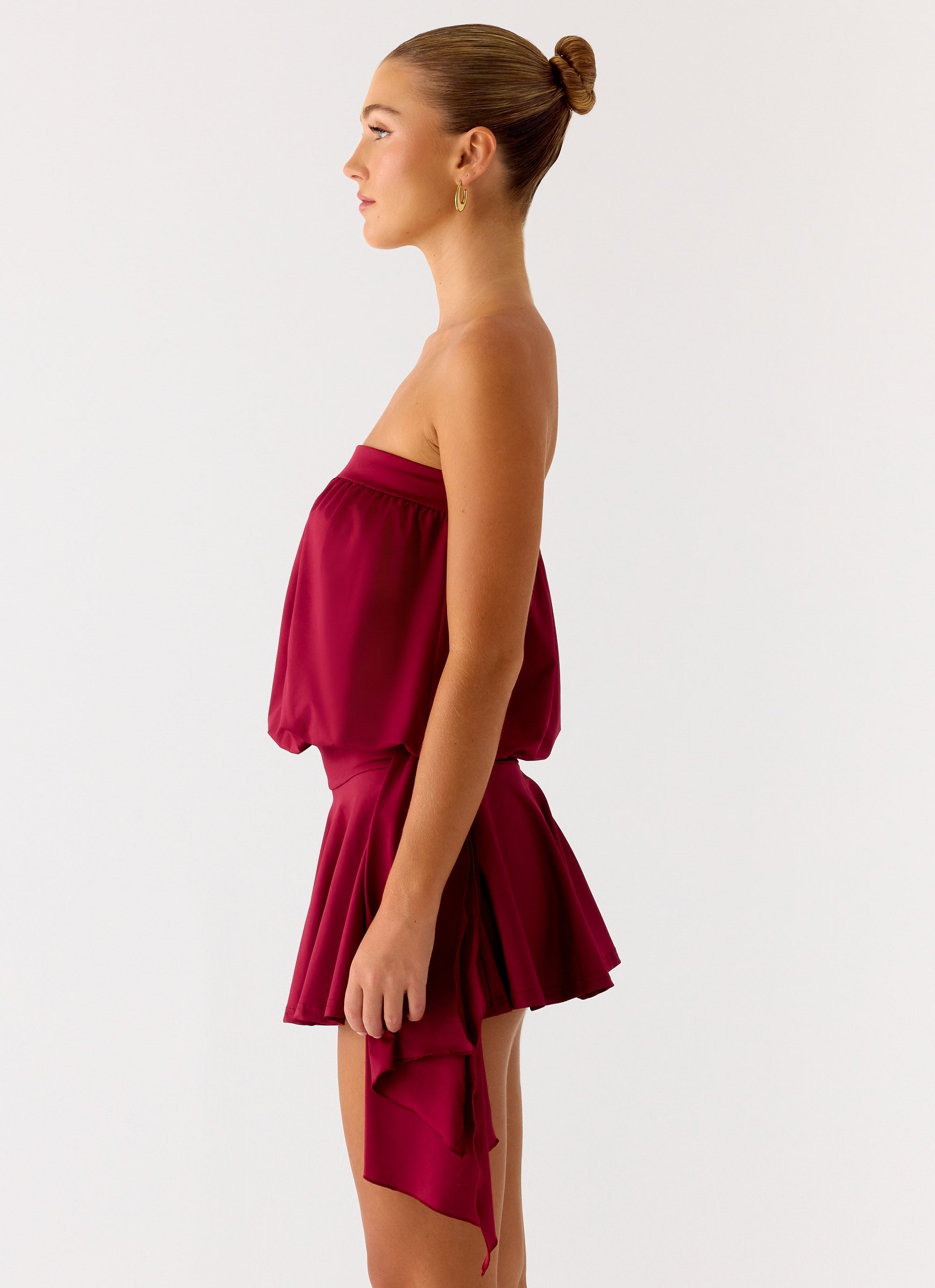 Forever Young Mini Dress - Dark Cherry