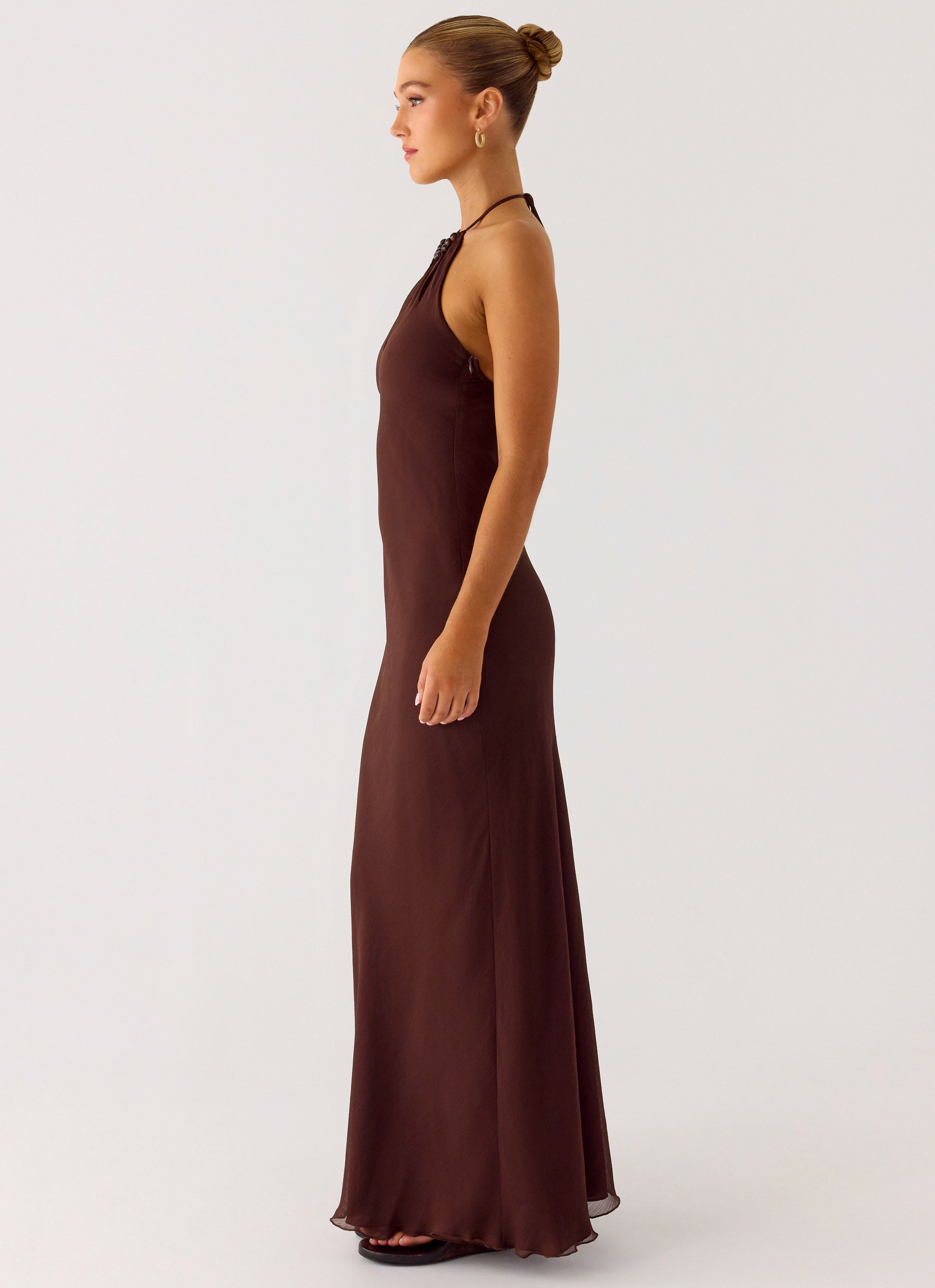 Harlyn Halter Maxi Dress - Chocolate