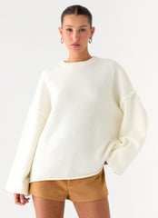 Jack Oversized Knit Sweater - Cream