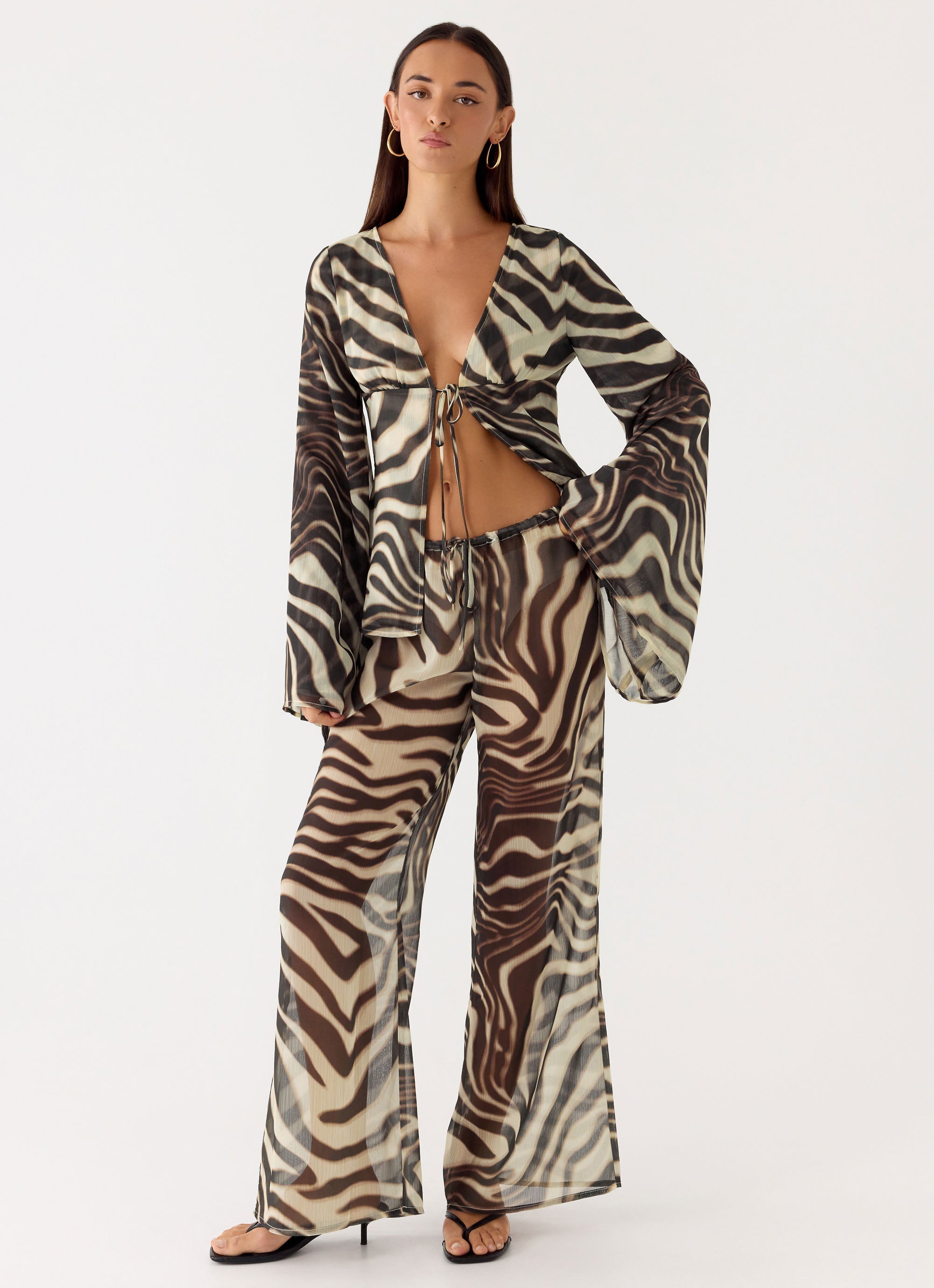 Jadia Flared Pants - Zebra