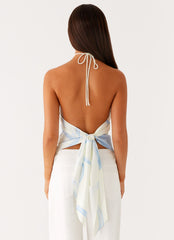 Julissa Halter Top - Bloom Wave Print