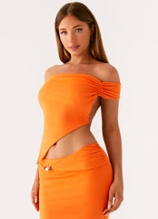 Kamara Off Shoulder Top - Orange