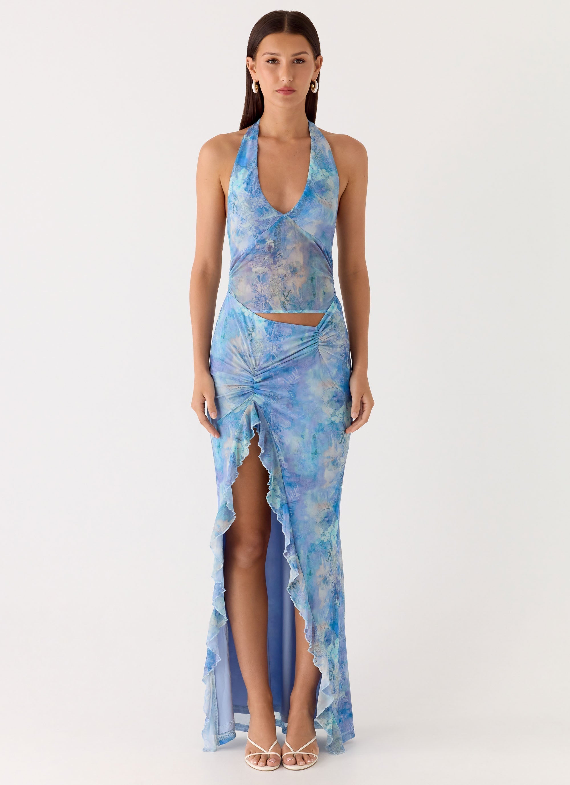 Last Sequence Maxi Dress - Aqua Paisley