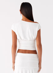 Liana Asymmetrical Top - White