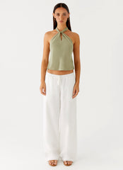 Maddox Scarf Top - Sage