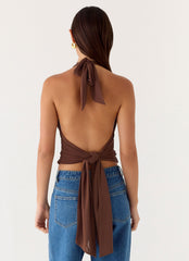 Malachi Beaded Top - Chocolate