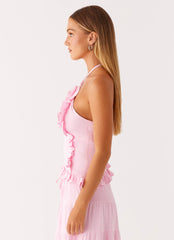 Mariella Linen Top - Pink