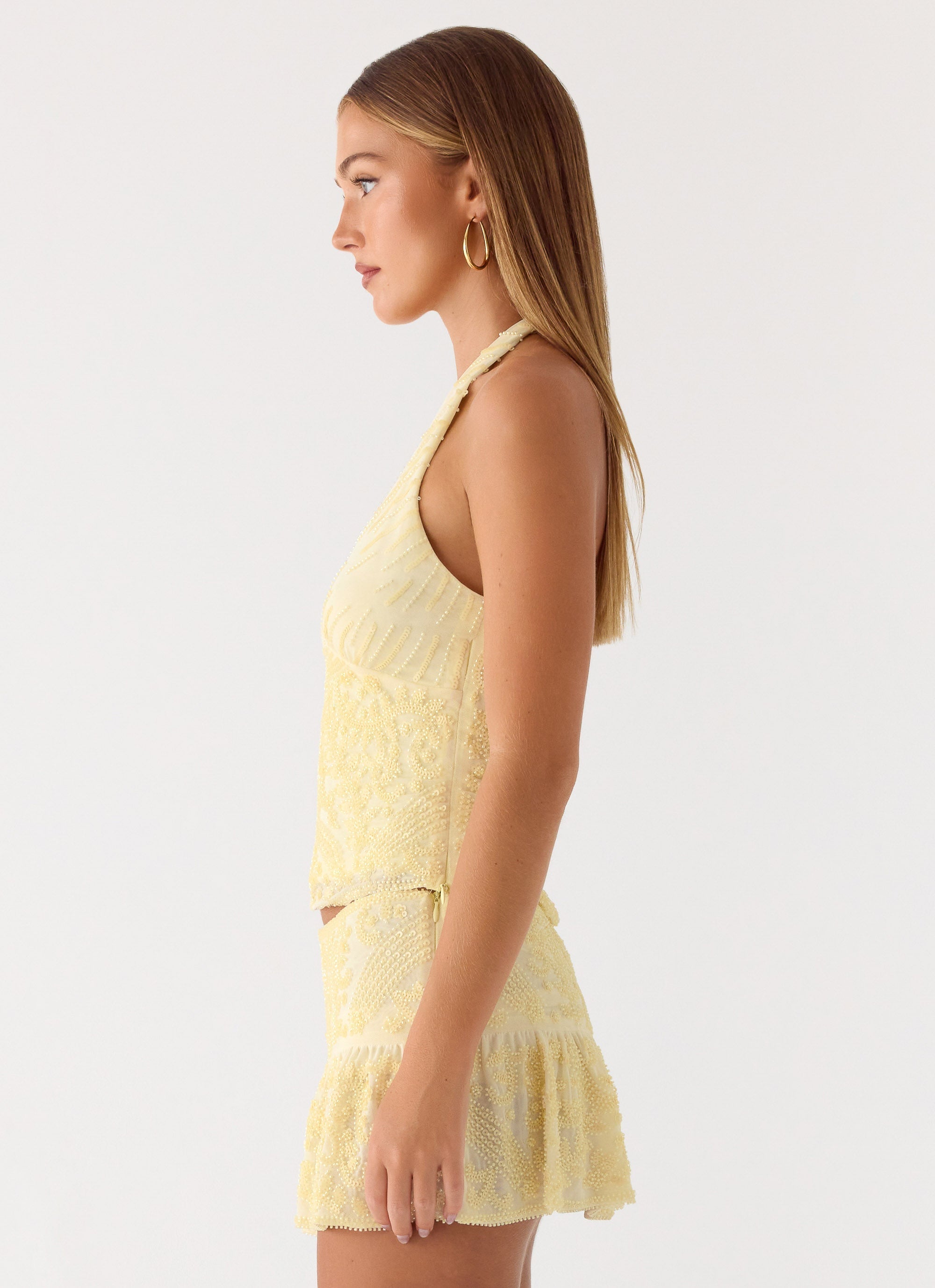 Mimi Beaded Top - Yellow
