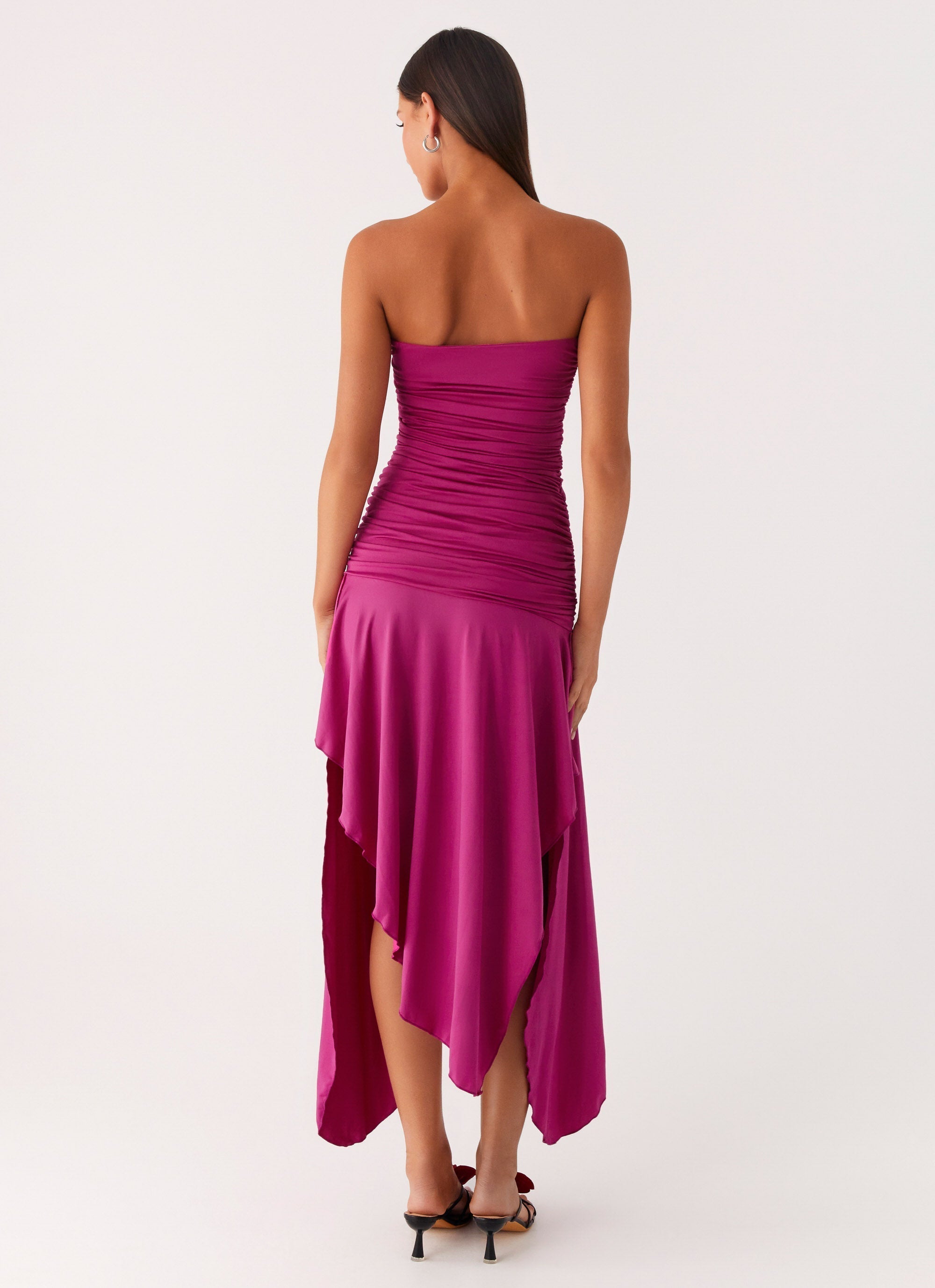 Ora Strapless Maxi Dress - Fuchsia