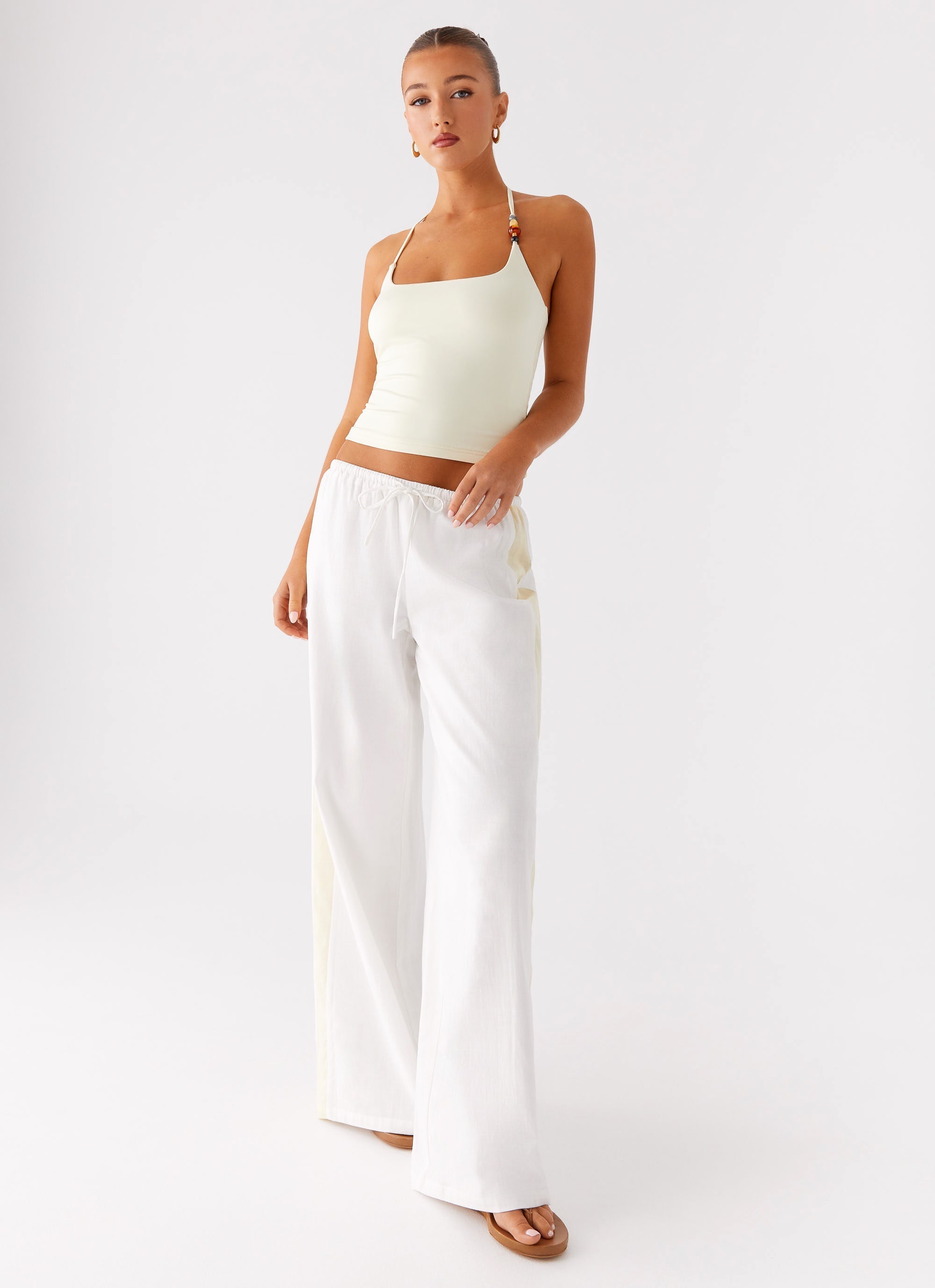 Oska Drawstring Pants - White