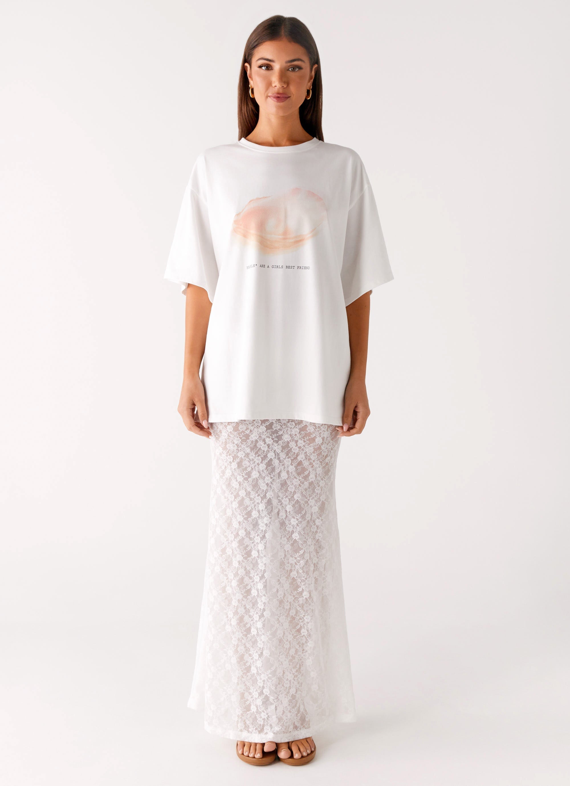 Pearl Oversized Tee - White