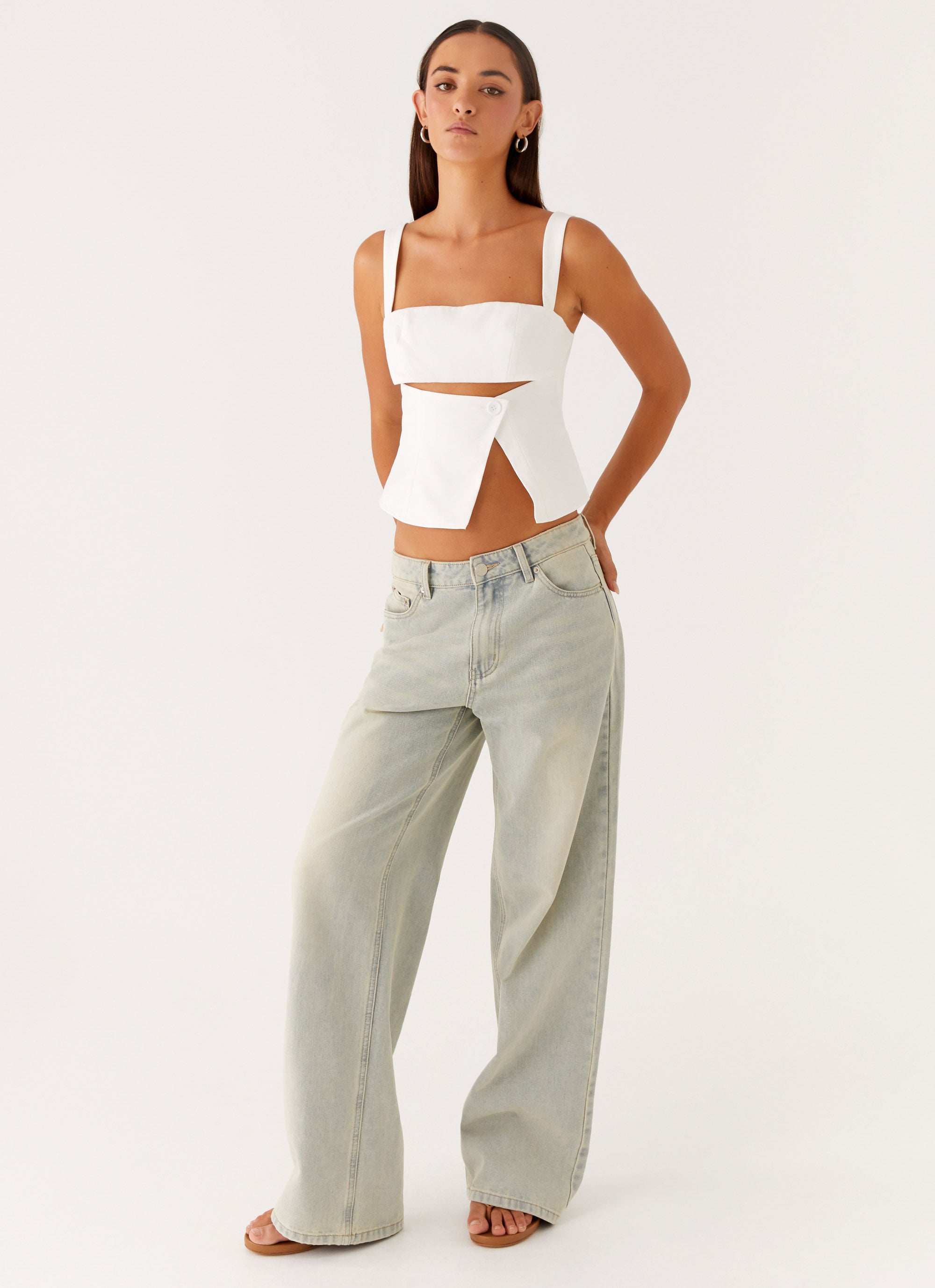 Pia Cut Out Top - White