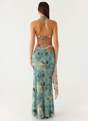 Rebel Beaded Maxi Dress - Aqua Blur
