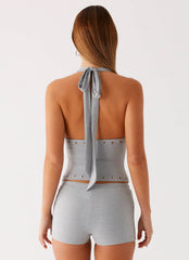 Roxy Halter Top - Grey