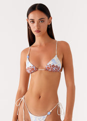 Ryland Bead Bikini Top - Bloom Wave Print