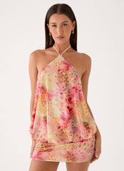 Solarae Mini Dress - Botanic Cheetah