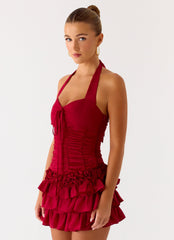 Someone Else Halter Top - Dark Cherry
