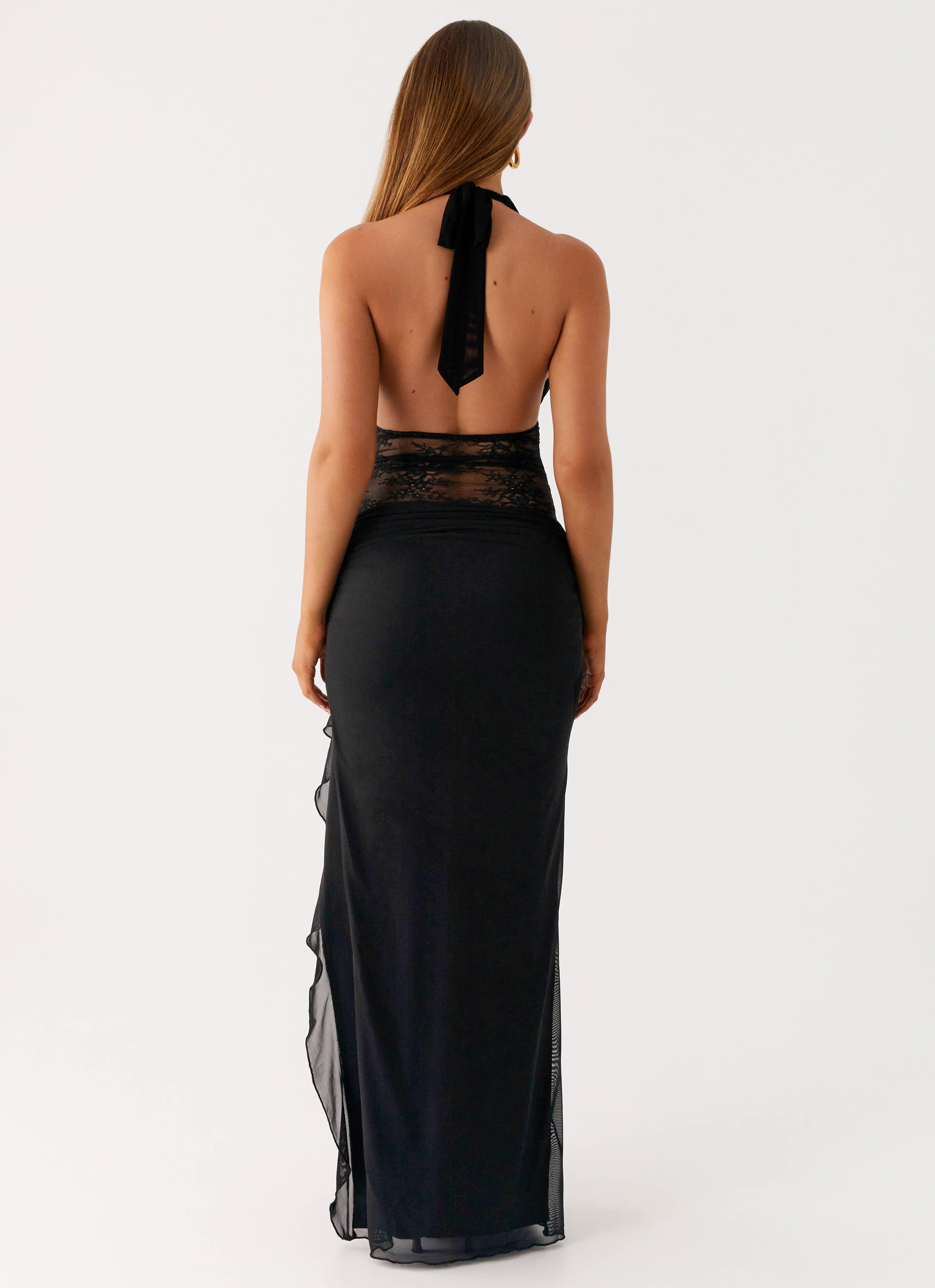Wrenna Halter Neck Maxi Dress - Black